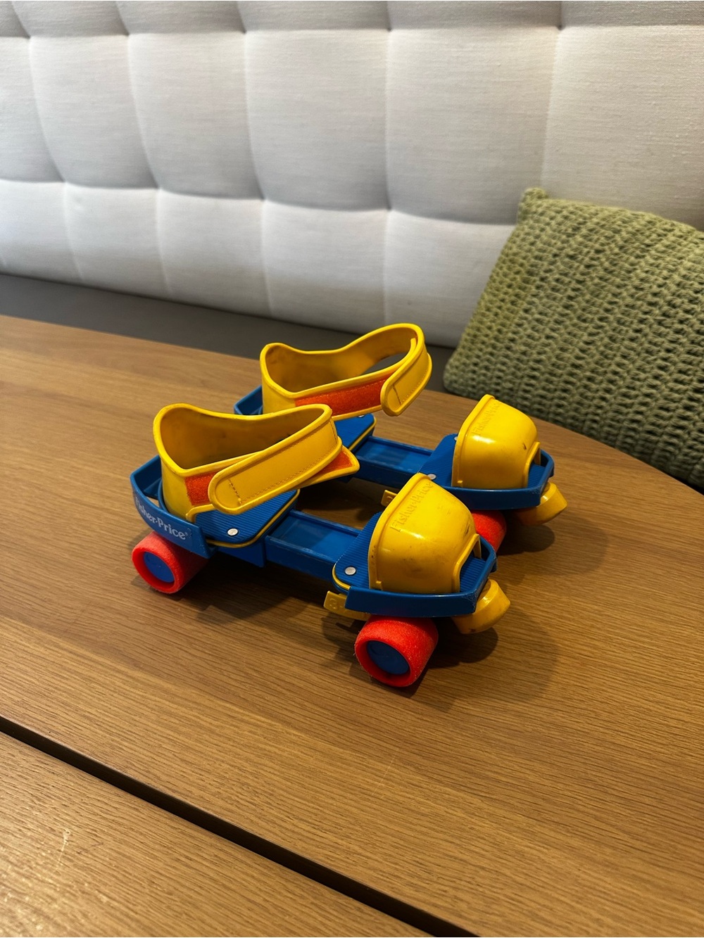 Vintage Fisher-Price Blue, Yellow and Red Kids Roller Skates